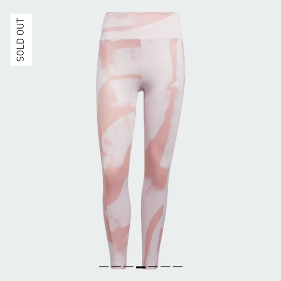 Adidas Aeroready Designed to Move Graphic High-Waist Leggings pink white small - Picture 3 of 16